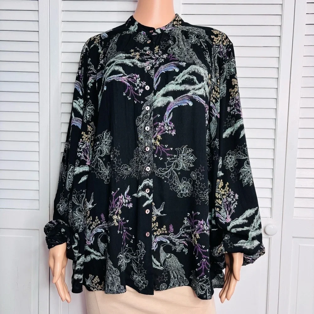 Price is firm FREE PEOPLE Metallic Bloom Button Down Top Size XS